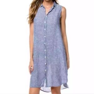 CP Shades Mara Linen Button-up Sleeveless Dress
